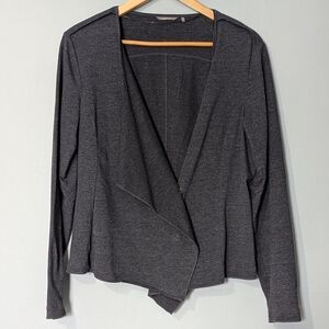 Sandwich Women's Charcoal Grey Open Drape Cardigan Button Closure